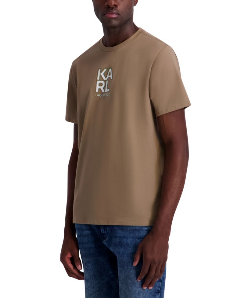 Men's Broken Mirror Effect Karl Logo Graphic T-Shirt