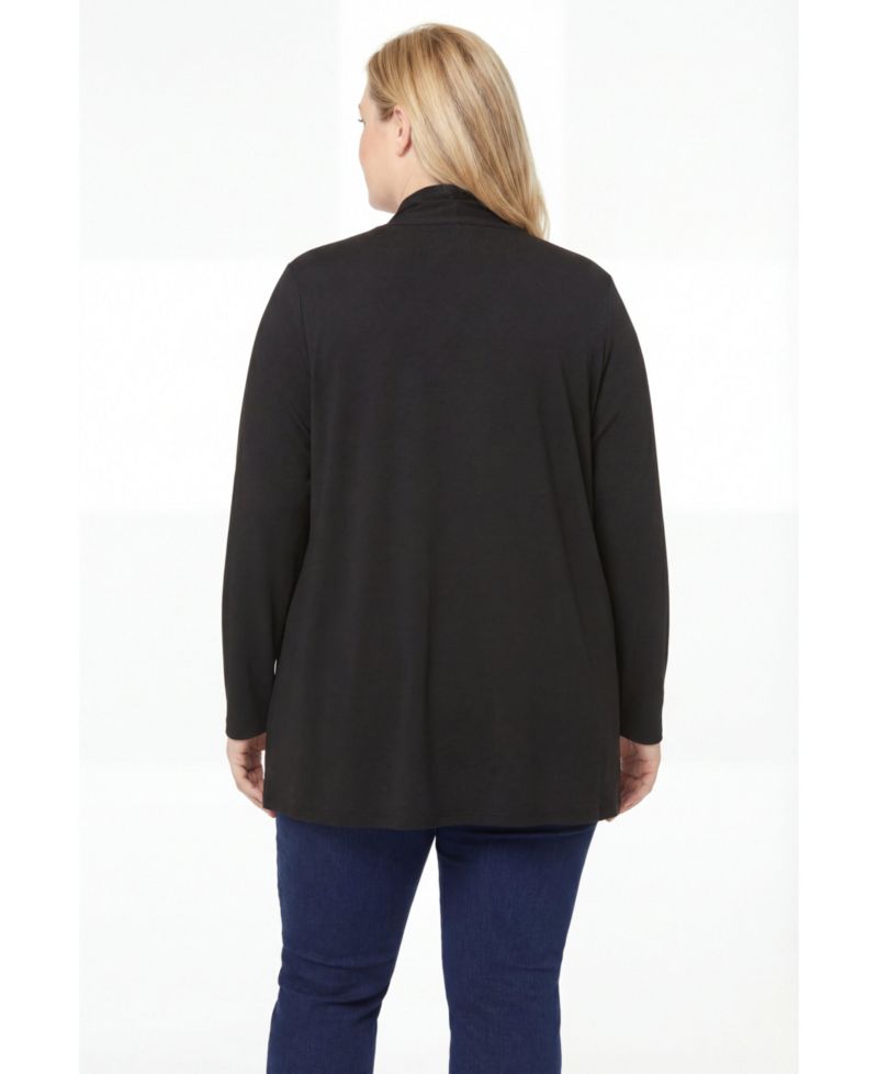 Plus Size Within 2-Fer Cardigan & Attached Lace Tunic