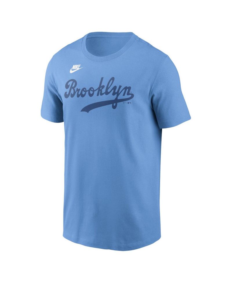 Men's Light Blue Brooklyn Dodgers Cooperstown Wordmark T-Shirt