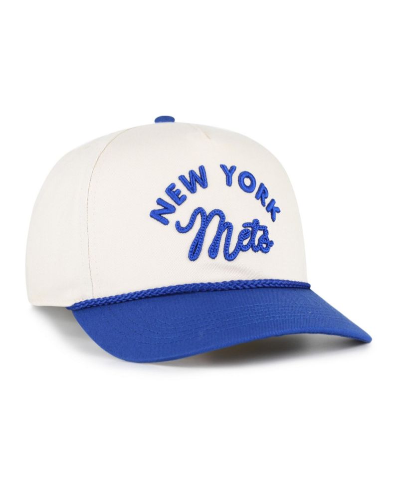 Men's and Women's '47 Natural/Royal New York Mets Rope Script Hitch Adjustable Hat