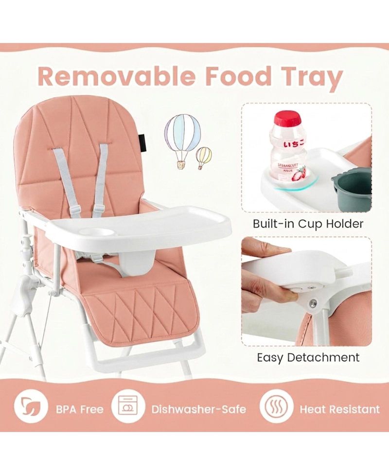 Foldable 5-Point Harness High Chair