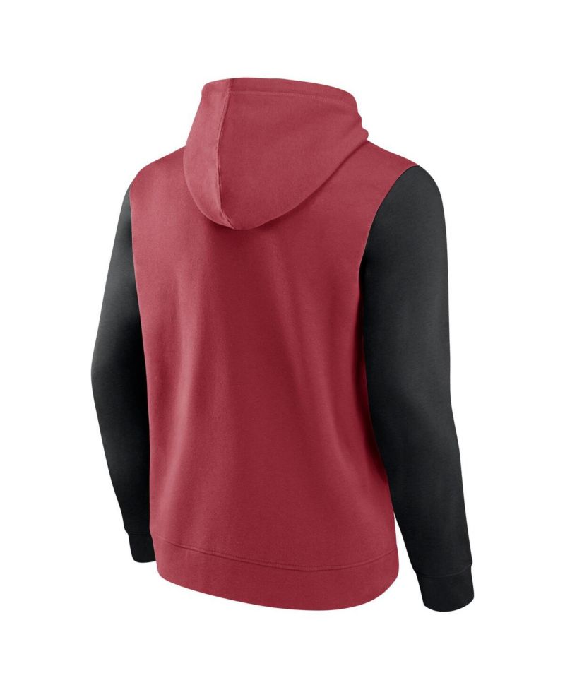 Men's Cardinal/Black Arizona Cardinals Outline Pullover Hoodie