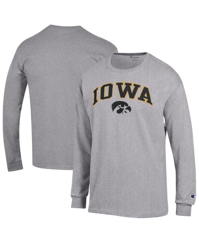 Men's Charcoal Iowa Hawkeyes Arched Logo T-Shirt