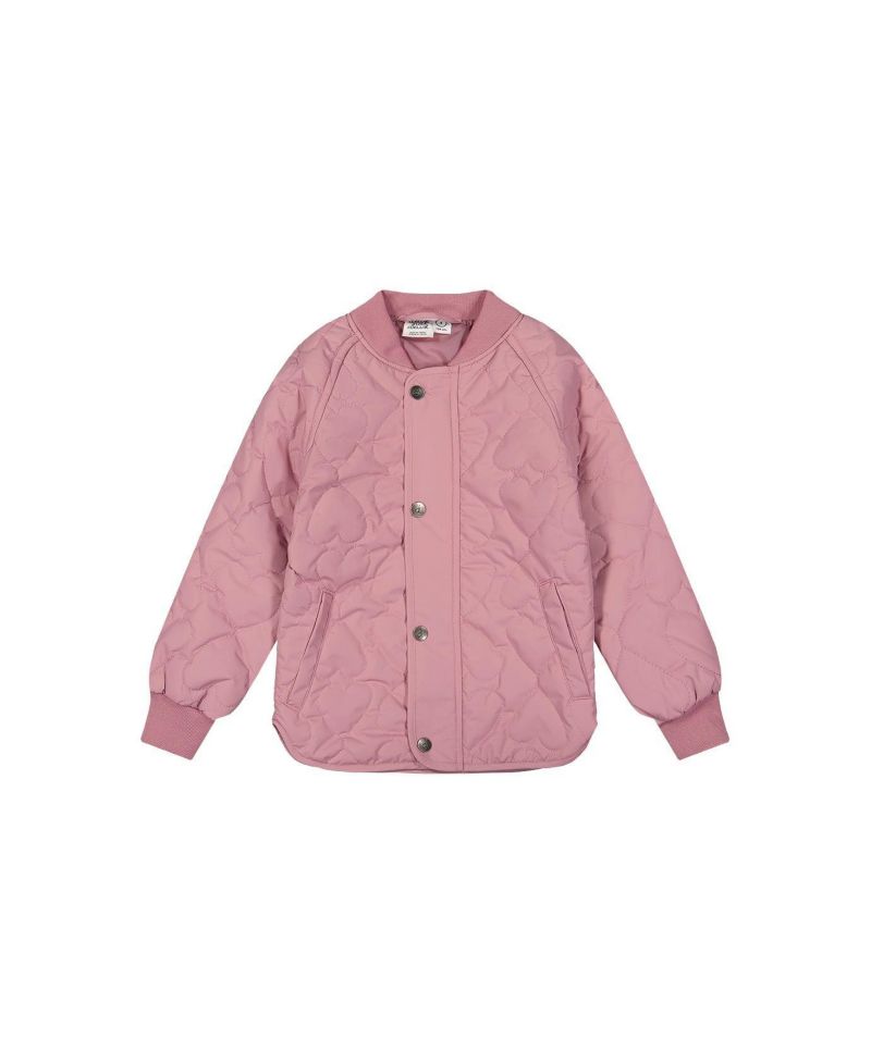Little and Big Girl 6-14 Quilted Raglan Sleeve Jacket Mauve