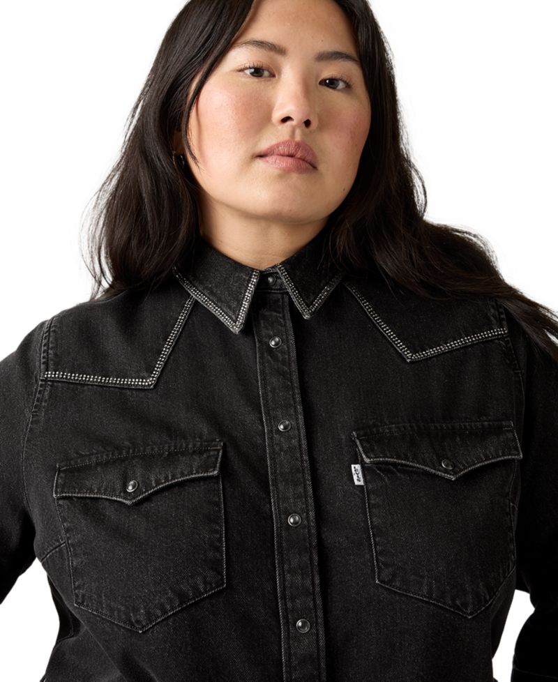Plus Size Ultimate Western Denim Button-Up Shirt
