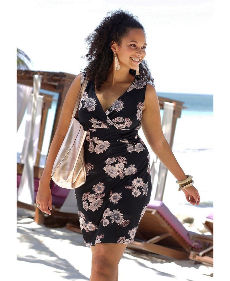 Women's Viscose Floral Print A-Line Short Dress