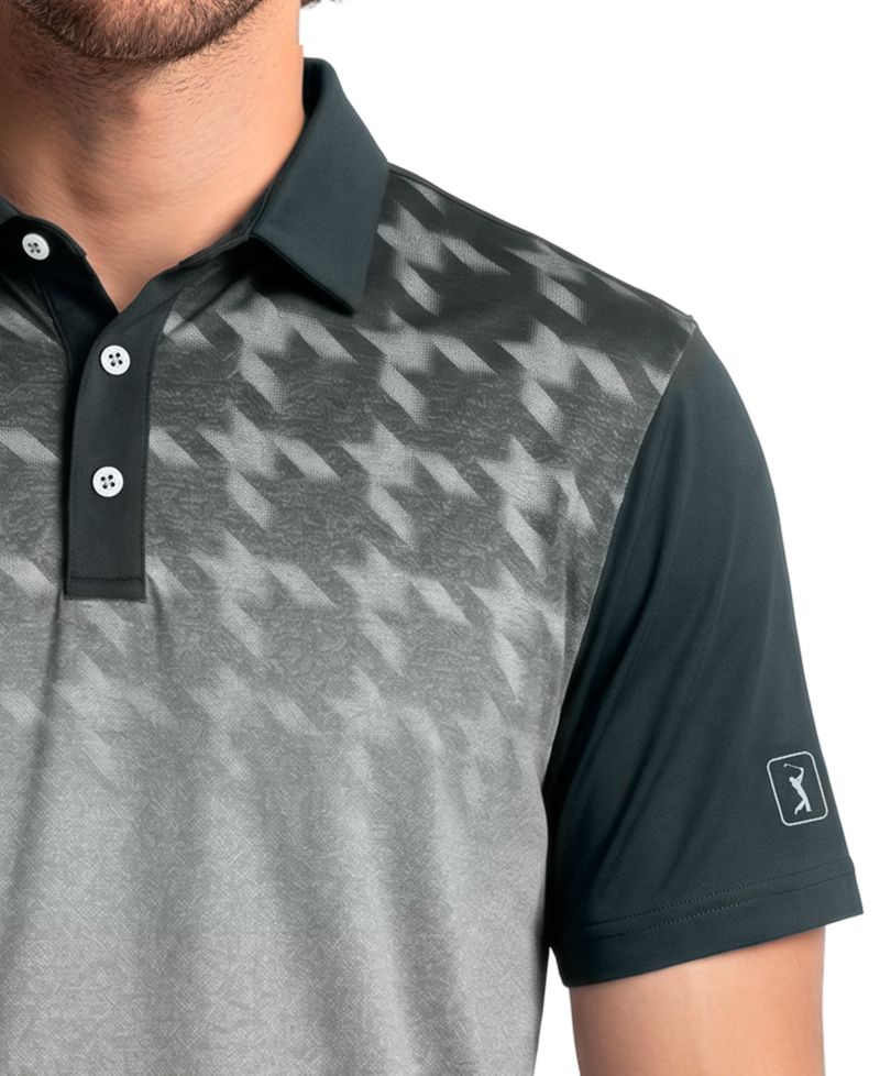 Men's Abstract Ombre Blocked Golf Polo Shirt