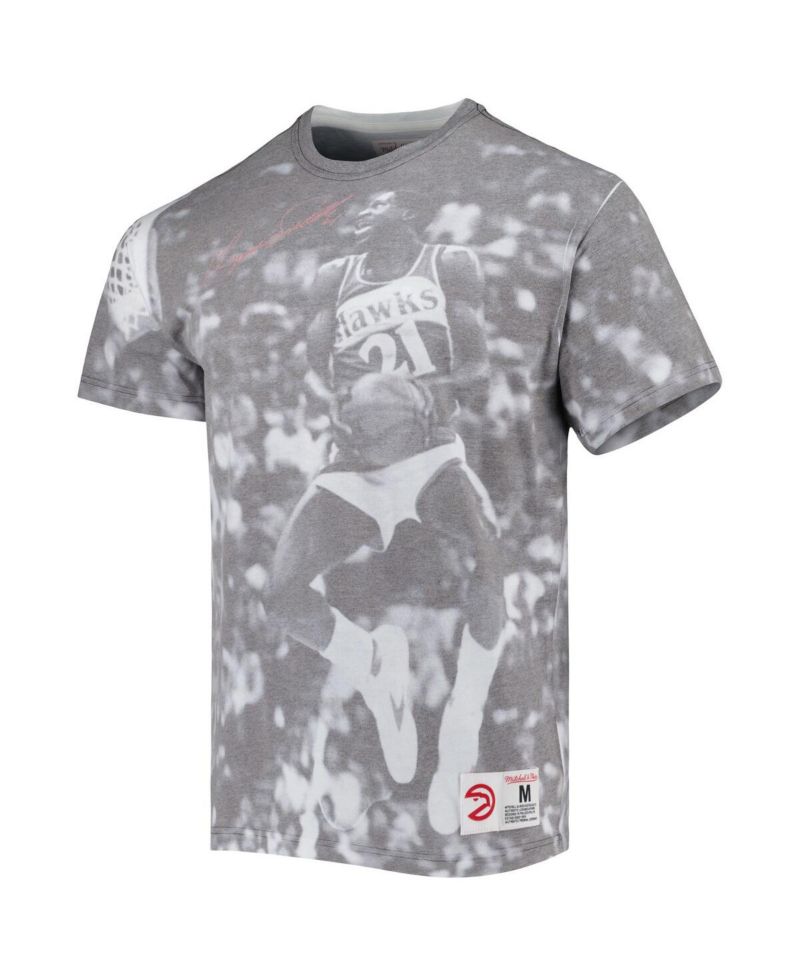 Men's Dominique Wilkins Gray Atlanta Hawks Above The Rim Sublimated T-shirt