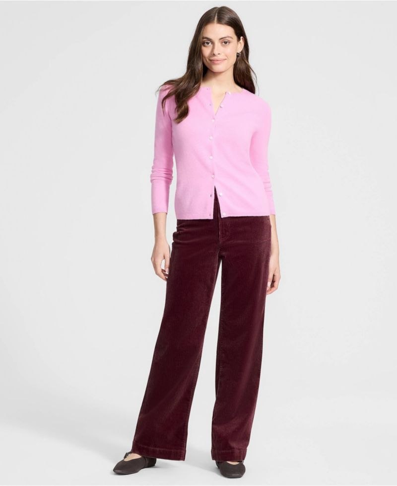 Women's High Rise Wide Leg Corduroy Pants