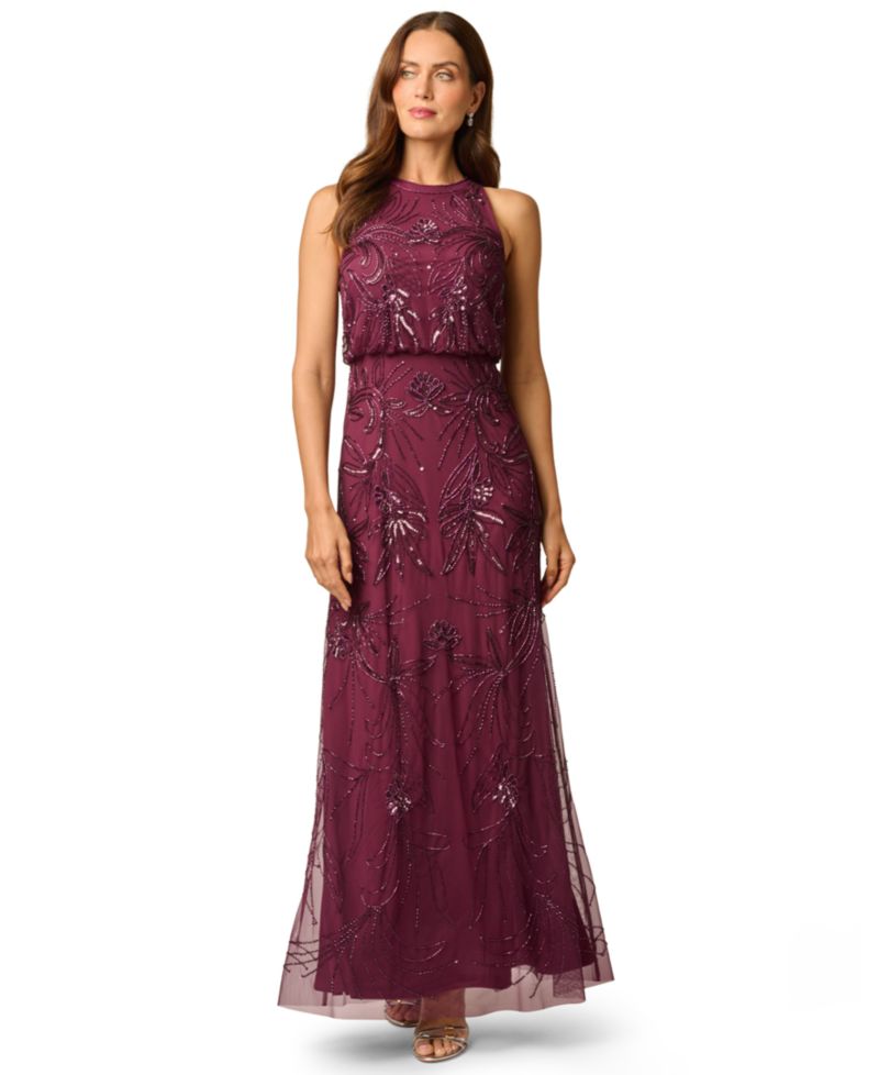 Women's Beaded Bloused-Waist Dress