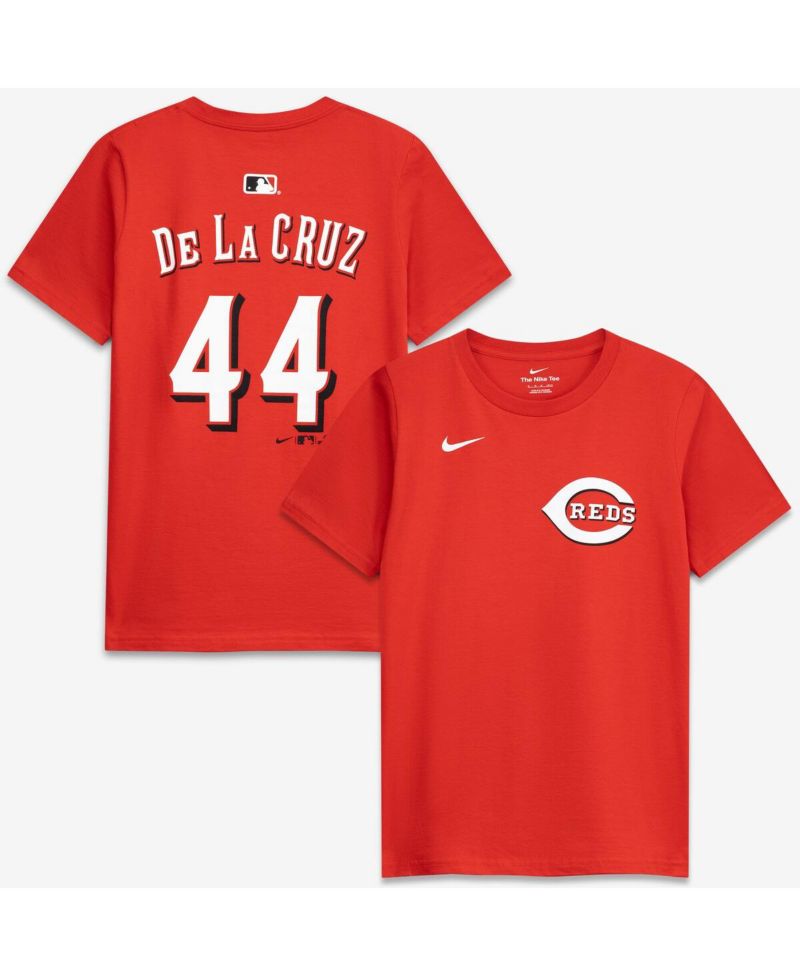 Big Boys and Girls Elly De La Cruz Red Cincinnati Reds Name & Number T-Shirt