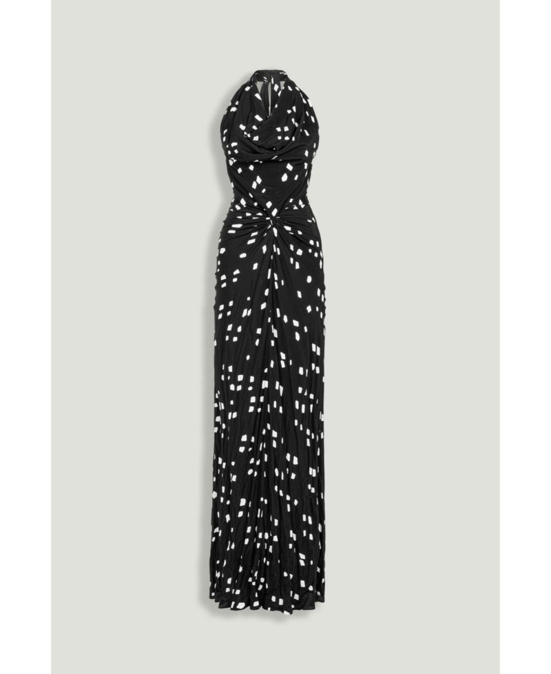 Women's Printed Halter Neck Maxi Dress