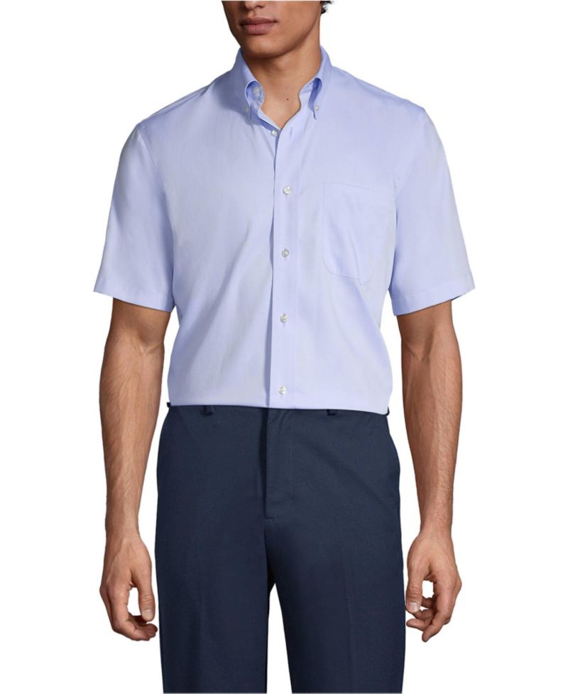 Men's Short Sleeve No Iron Pinpoint Dress Shirt