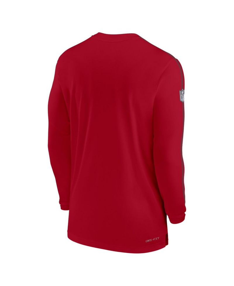 Men's Red Tampa Bay Buccaneers Sideline Coach UV Performance Long Sleeve T-Shirt