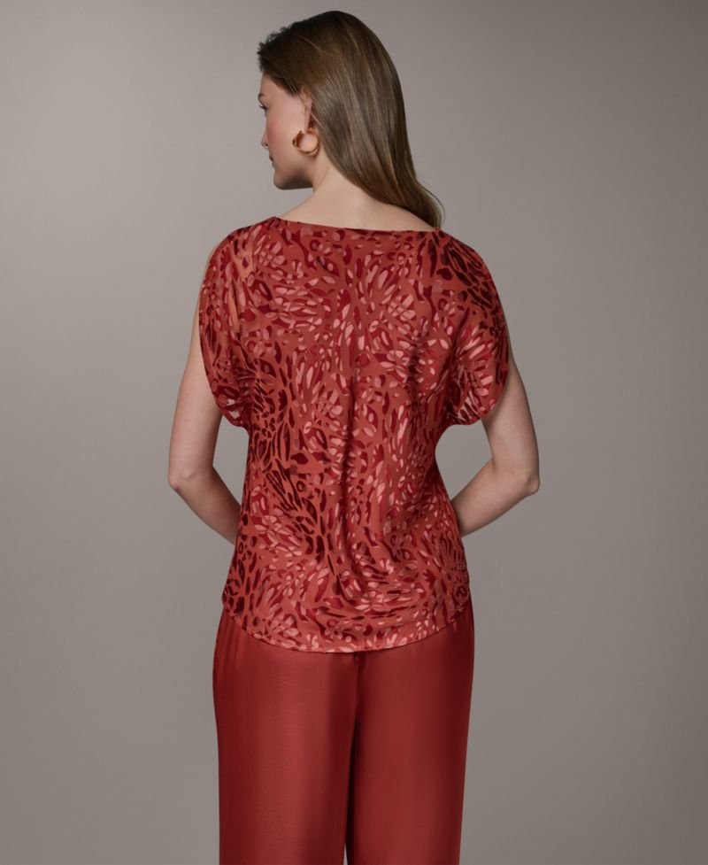 Women's Printed Cowl Neck Top