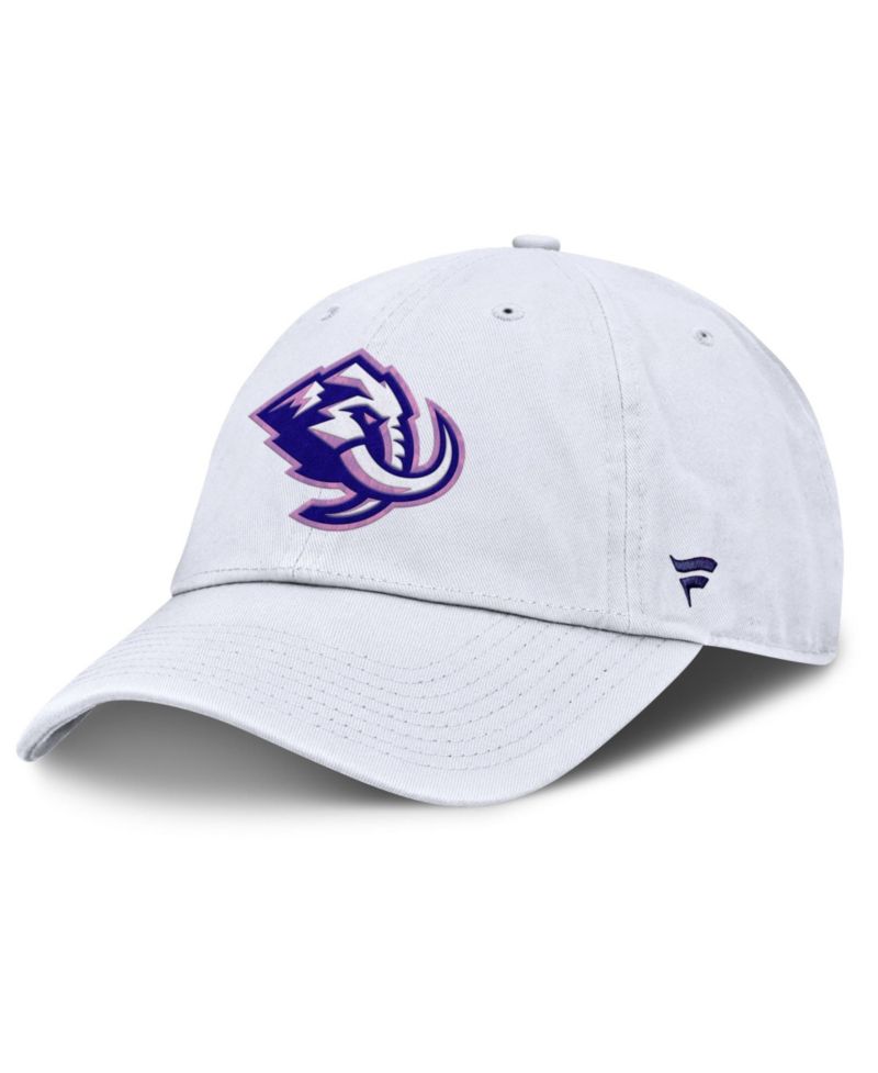 Men's Fanatics White Utah Mammoth Authentic Pro Hockey Fights Cancer Adjustable Hat