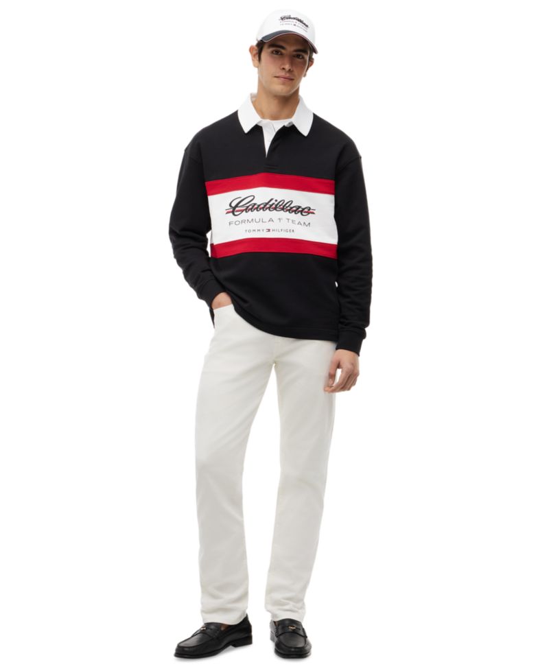 x Cadillac F1® Men's Panelled Script Rugby Polo Shirt