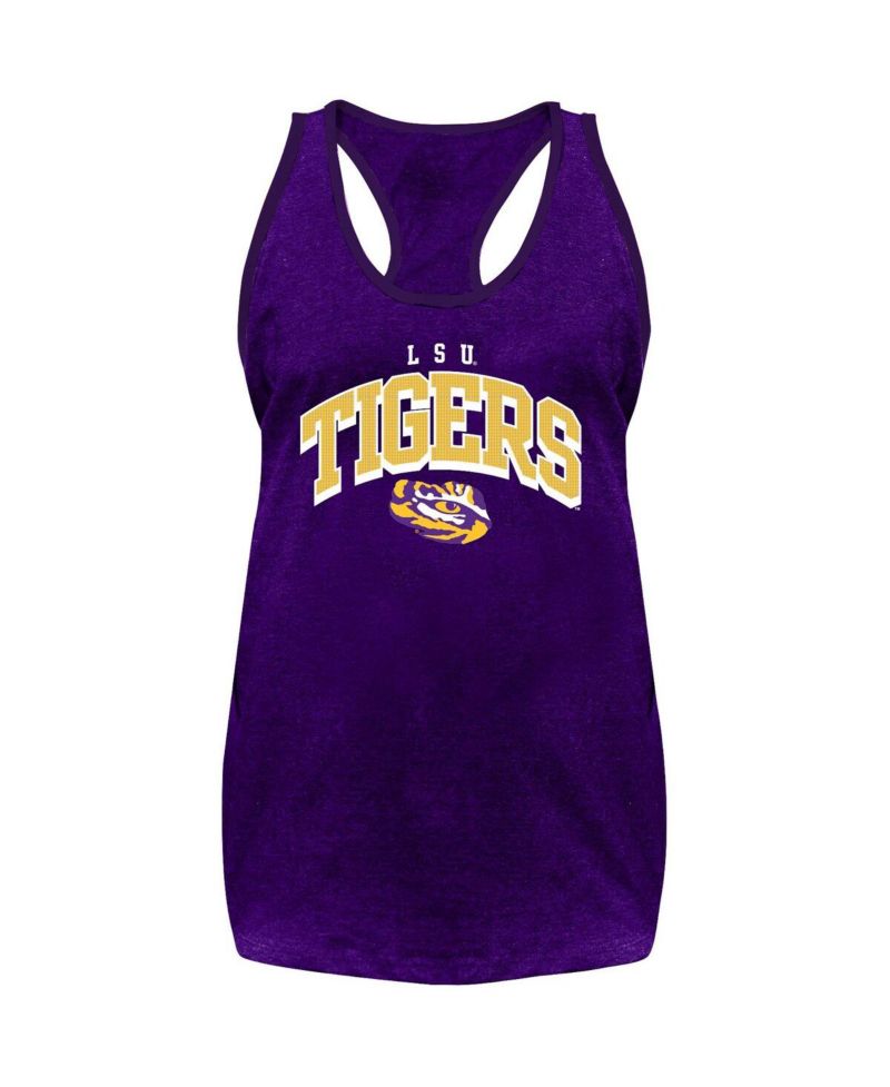 Women's Purple LSU Tigers Plus Size Arch Tank Top