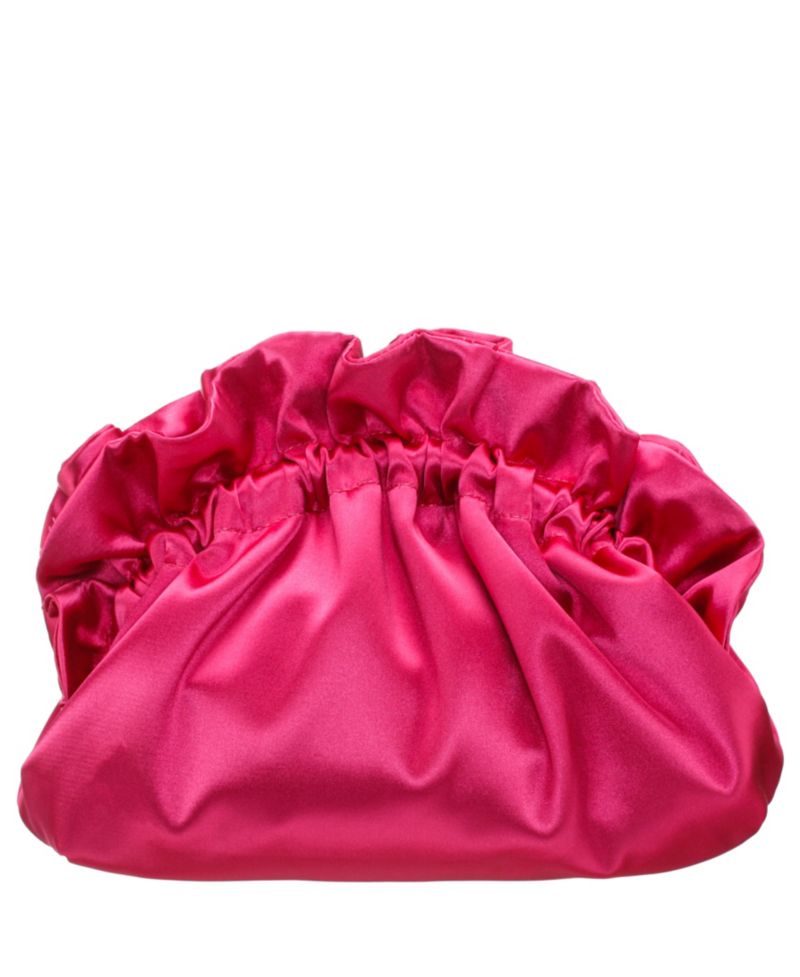 Satin Gathered Crossbody Pouch Bag
