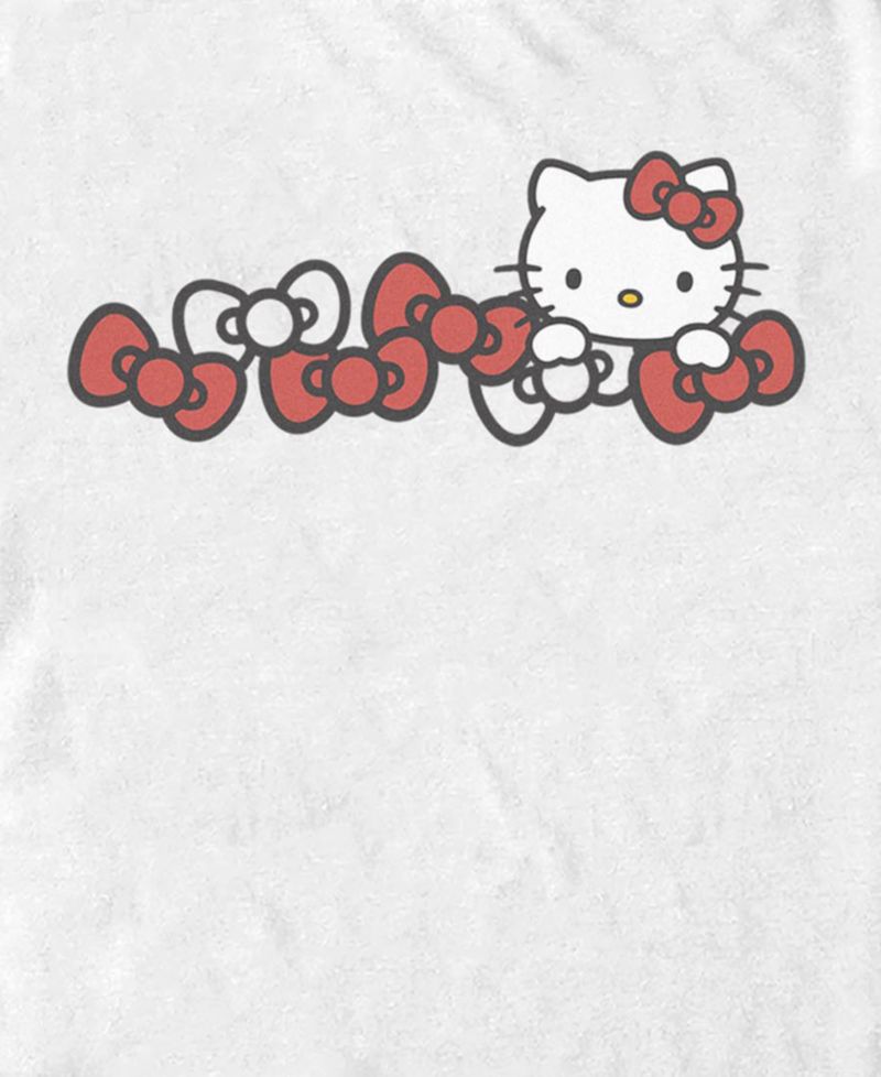 Men's Hello Kitty Repeat Bow and Character Graphic T-Shirt