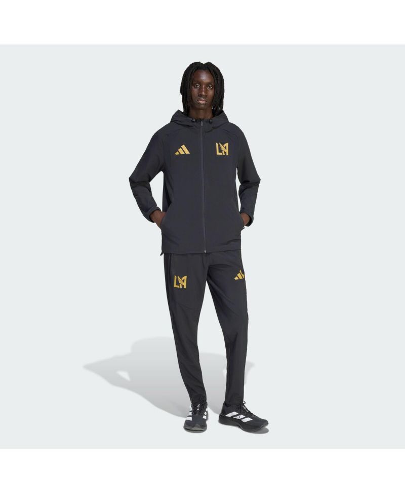 Men's Black LAFC Tiro Travel Full-Zip Hooded Windbreaker