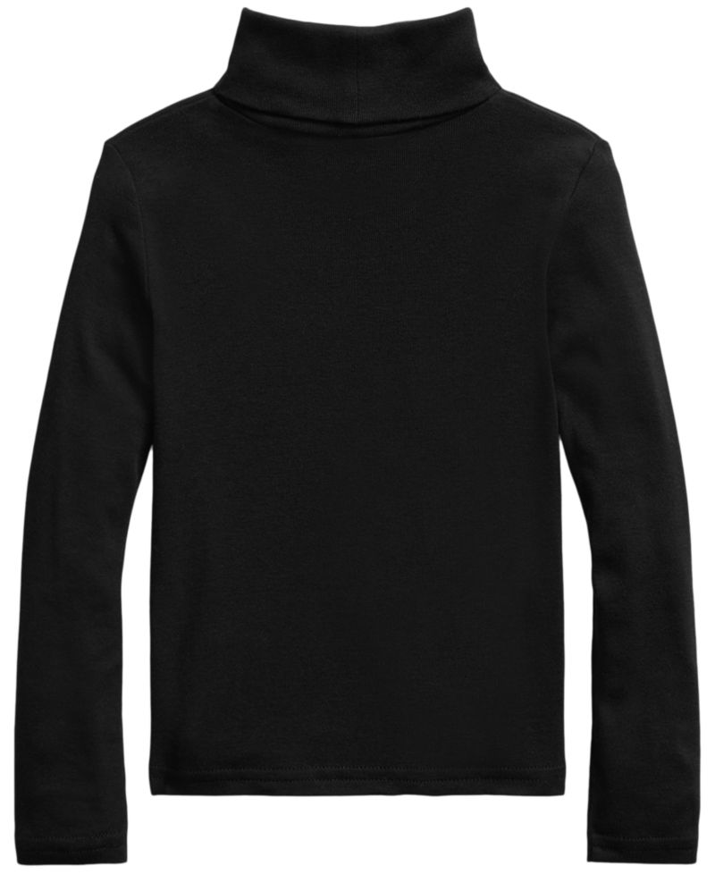 Girls' 2T-6x Ribbed Long-Sleeve Cotton-Modal Turtleneck