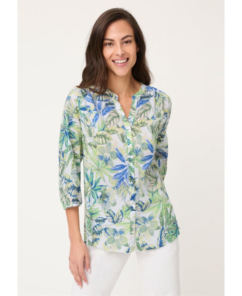 Women's Botanical Print Tunic Shirt