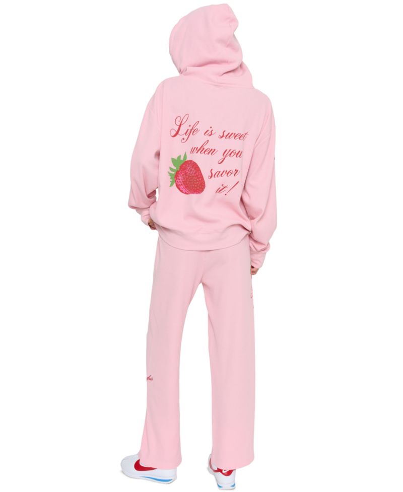 Juniors' Life Is Sweet Pull-On Graphic Wide-Leg Sweatpants