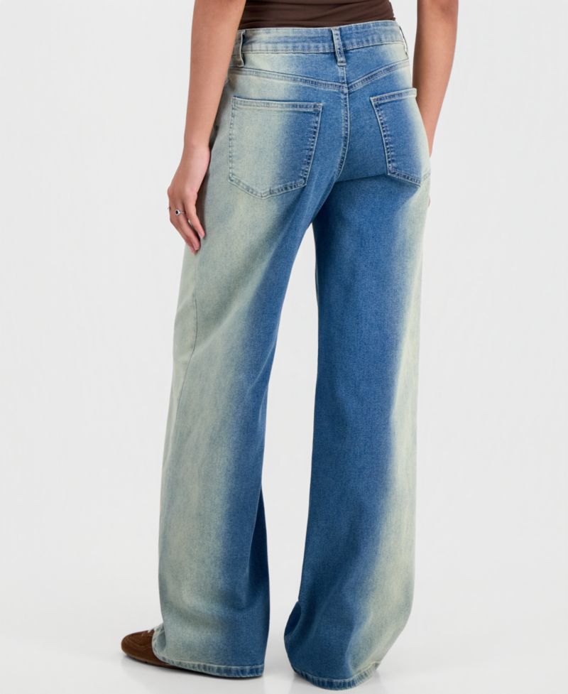 Juniors' Ultra 90s Wide-Leg Ombr&eacute; Jeans