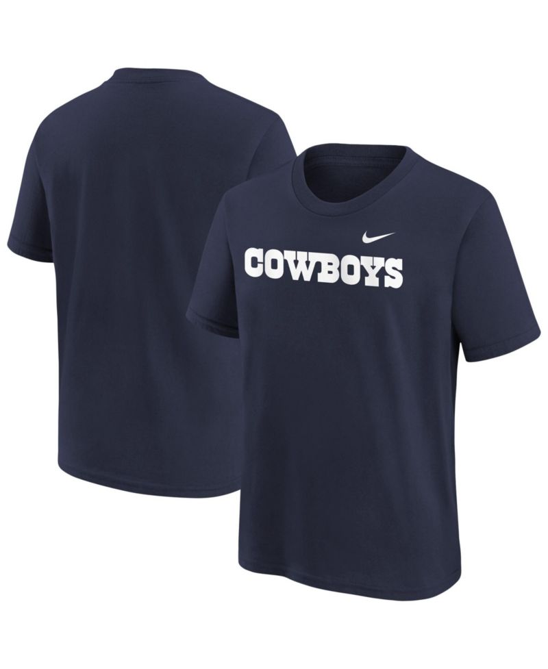 Big Boys and Girls Navy Dallas Cowboys Wordmark T-Shirt