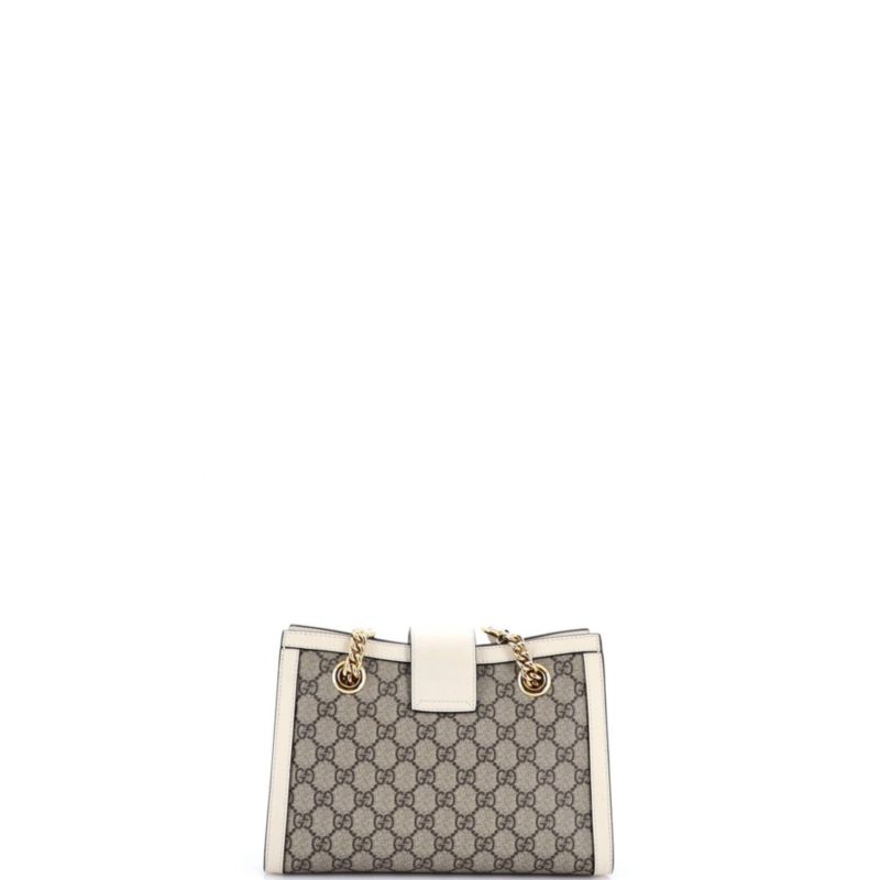 Small Padlock Chain Tote GG Coated Canvas with Leather
