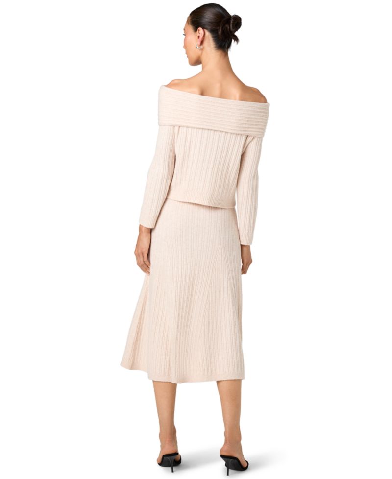 Women's Lucien Ribbed-Knit Off-the-Shoulder Sweater