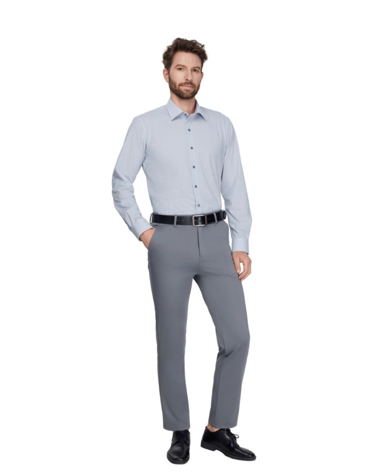 Men's Slim-Fit Spread Collar Dress Shirt