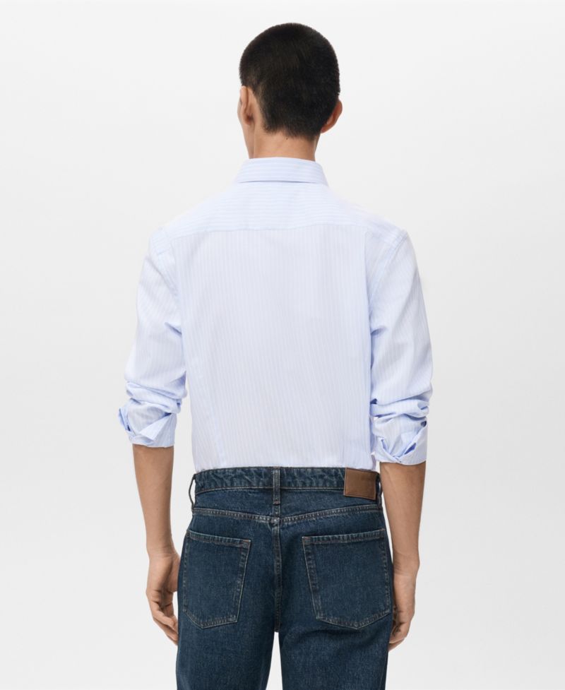 Men's Cotton Striped Slim-Fit Shirt