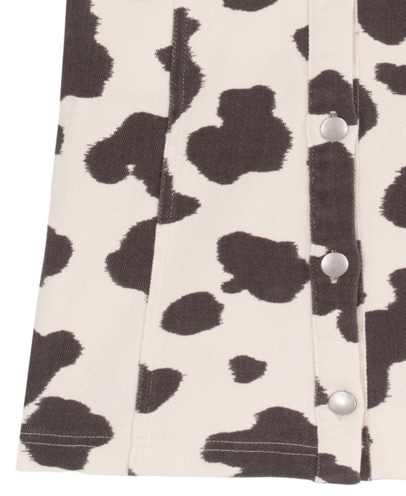 Girls' 2T-6X Cow Print Twill Jumper and T-Shirt, 2-Piece Set