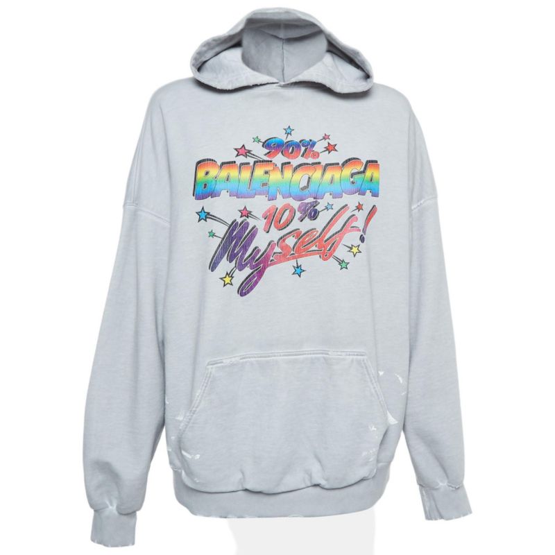 Women's Black Campaign Print Cotton Knit Hoodie