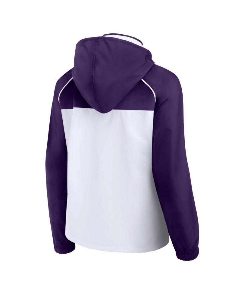 Women's White/Purple Phoenix Suns Anorak Raglan Full-Zip Hoodie Jacket