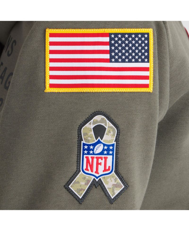 Women's Olive Houston Texans 2025 Salute to Service Sideline Standard Issue Dri-FIT Hoodie