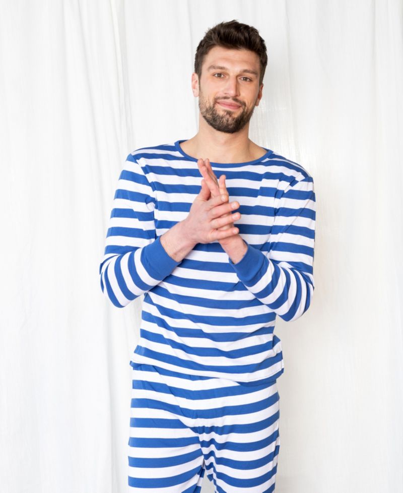 Men's Men s Two Piece Cotton Striped Holiday Pajamas