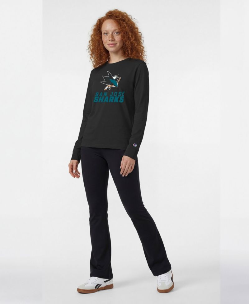 Women's San Jose Sharks Wordmark Lockup Long-Sleeve T-Shirt