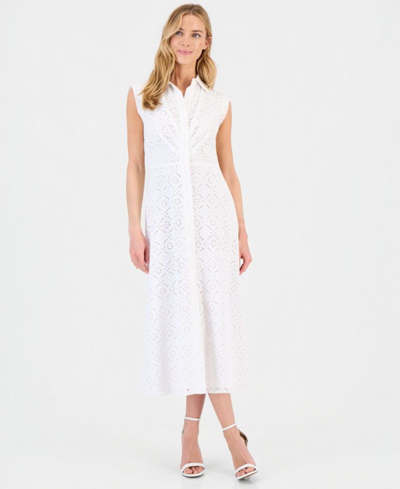 Women's Eyelet Embroidered Shirtdress