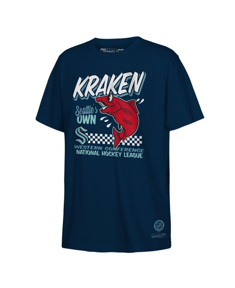 Big Boys and Girls Blue Seattle Kraken Concession Stand T-Shirt