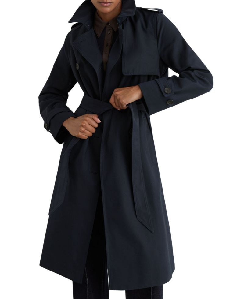 Women's Azura Hooded Double-Breasted Trench Coat