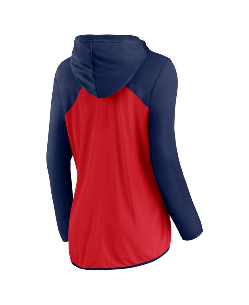 Women's Red/Navy St. Louis Cardinals Script Sleeve Full-Zip Hoodie