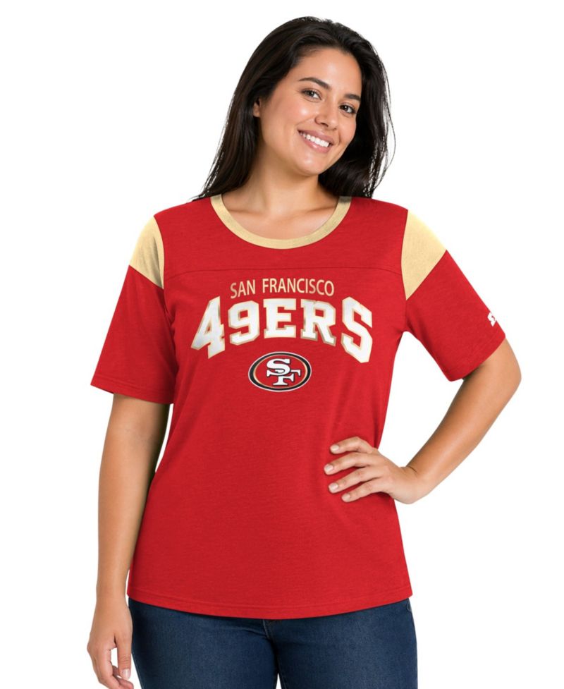 Women's Scarlet San Francisco 49ers Plus Size Linebacker Slub T-Shirt