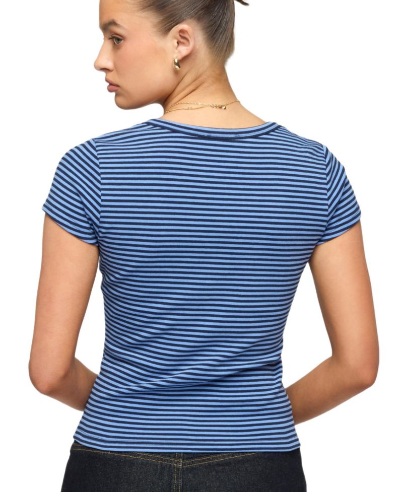 Women's Kady Striped Henley T Shirt