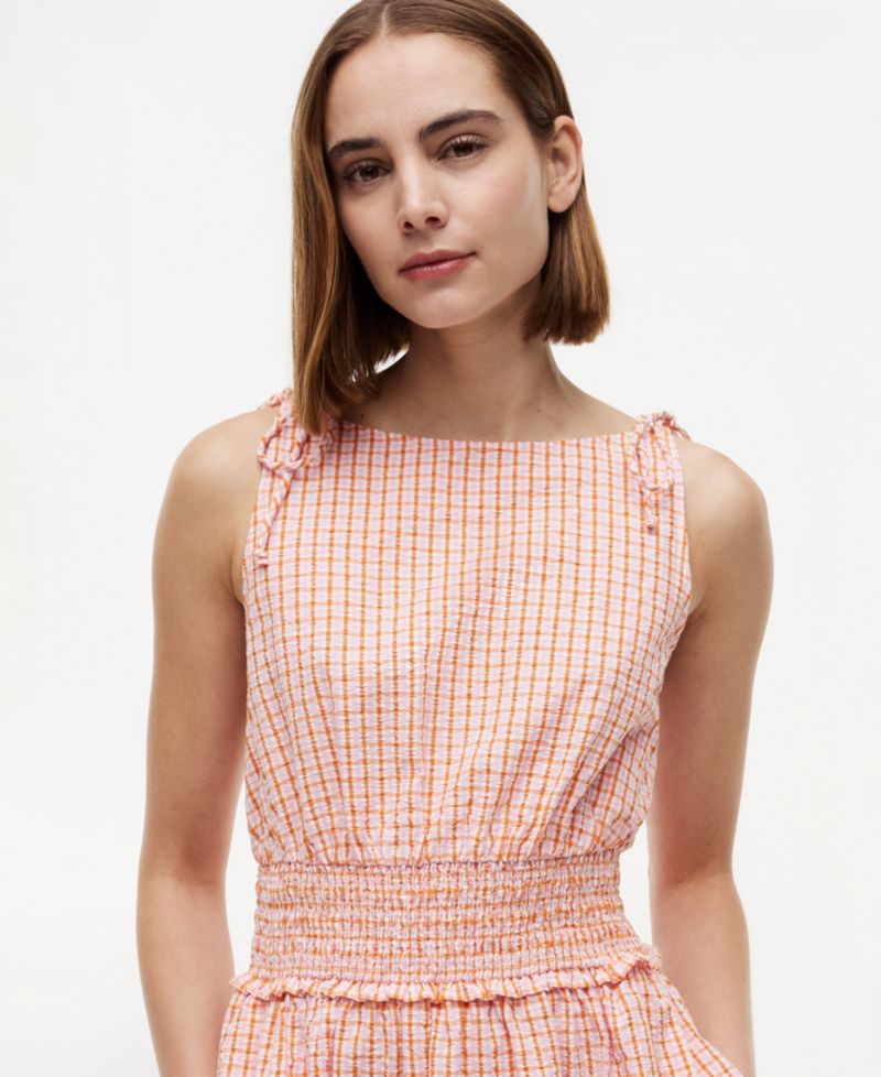 Women's Seersucker Sleeveless Cotton Dress