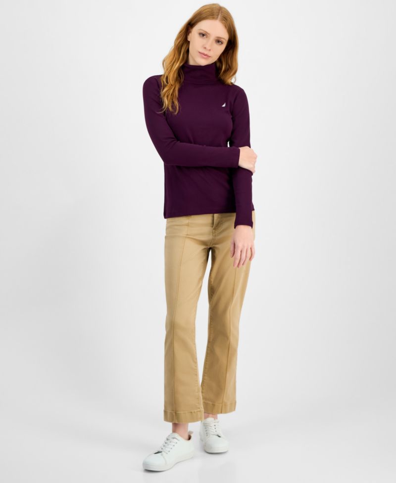 Women's Cotton Turtleneck Long-Sleeve T-Shirt