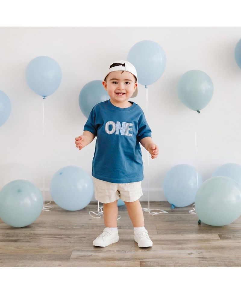 Baby Boys One Patchwork Patch Short Sleeve T-Shirt