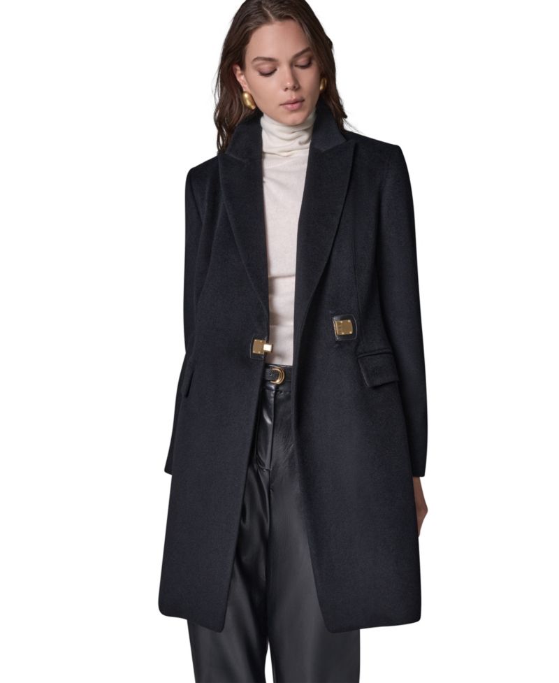 Women's Buttoned Notch Collared Coat